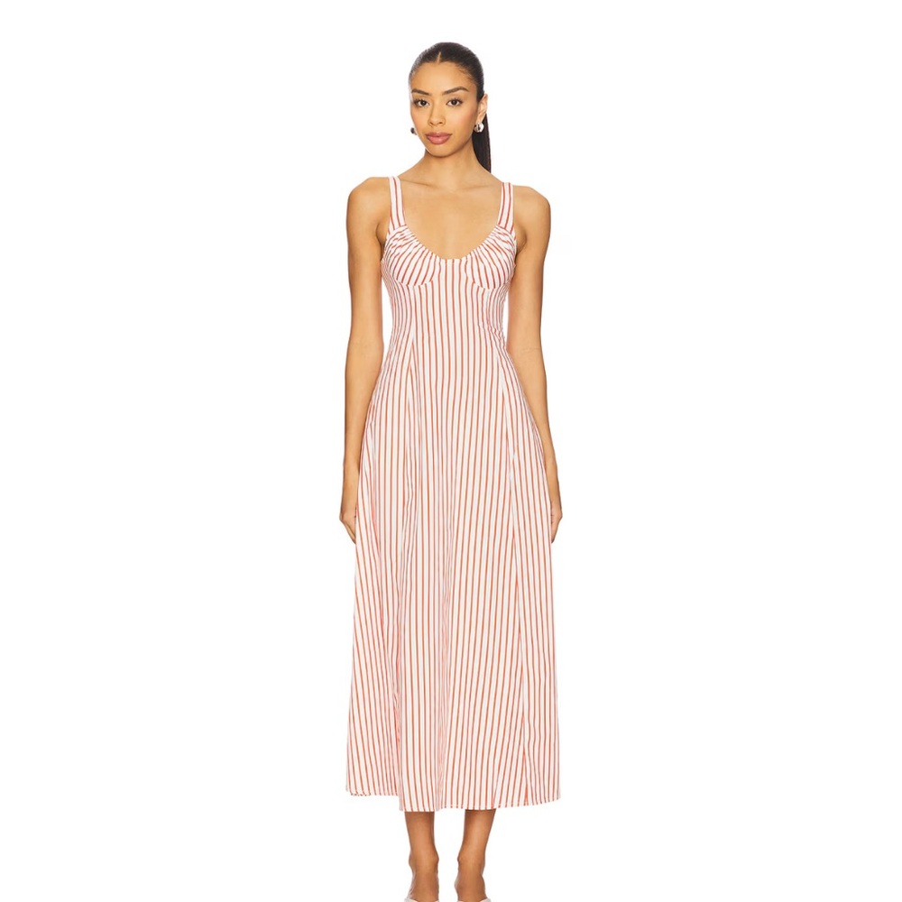 WeWoreWhat Red and White Striped Midi Dress